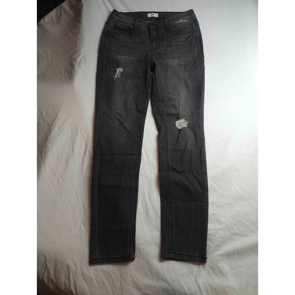 Kensie Jeans Womens Size 4/27 Black Denim Distressed Skinny Pockets Casual